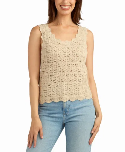 Bcx Women's Scoop Neck Sweater Top In Brown