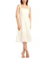 Bcx Women's Solid Striped Dobby Pull-on Dress In White