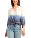 Bcx Women's Textured Button-front Top In Blue