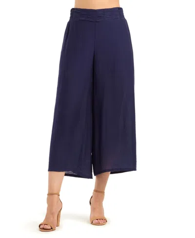 Bcx Women's Textured Wide-leg Low-rise Pants In Blue