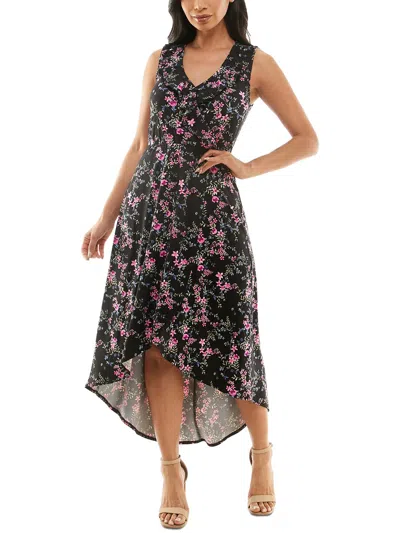 Bcx Womens Floral Maxi Maxi Dress In Black