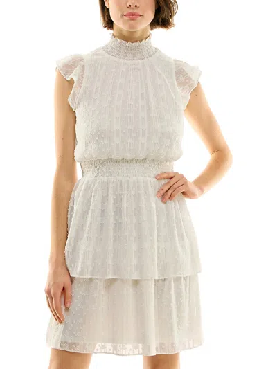 Bcx Womens Smocked Midi Cocktail And Party Dress In White