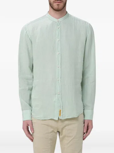 Bd Baggies Band-collar Long-sleeve Shirt In Green