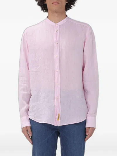 Bd Baggies Band-collar Long-sleeve Shirt In Pink