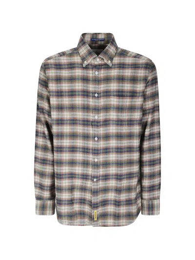 Bd Baggies Bradford Checked Cotton Shirt In Gray