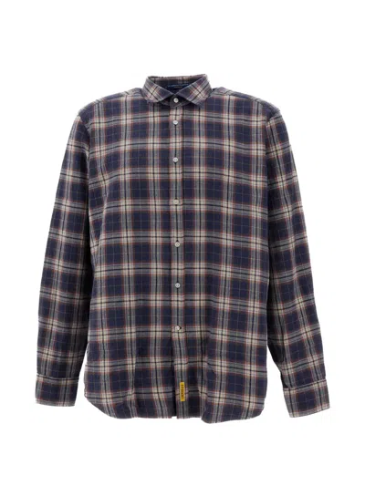 Bd Baggies Check-pattern Long-sleeve Shirt In Blue