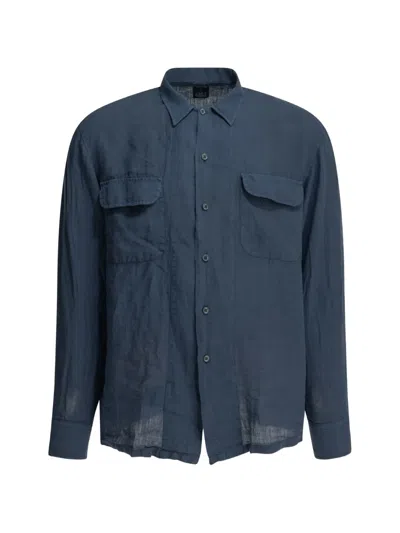 Bd Baggies Chest-pocket Linen Shirt In Blue