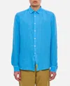 Bd Baggies Button-fastening Linen Shirt In Clear Blue