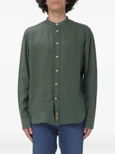 Bd Baggies Mandarin-collar Long-sleeve Shirt In Green