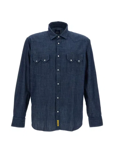 Bd Baggies Long Sleeved Bradford Shirt In Blue