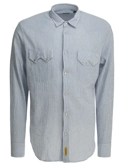 Bd Baggies Rodeo Seersucker Shirts Light Blue In Gray