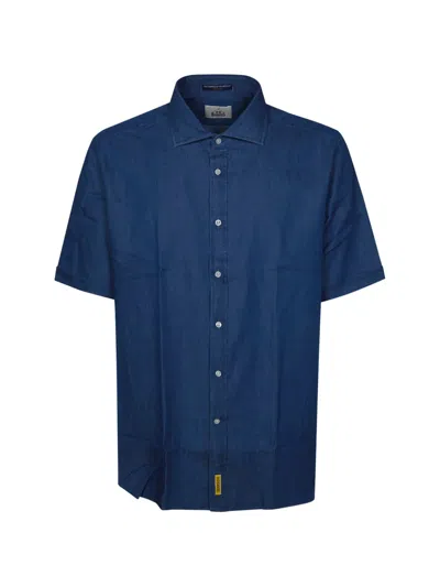 Bd Baggies Short-sleeved Denim Shirt In Blue