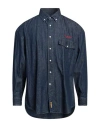 B.d.baggies B. D.baggies Man Denim Shirt Blue Size L Cotton In Blue