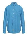 B.d.baggies B. D.baggies Man Shirt Azure Size L Linen In Blue