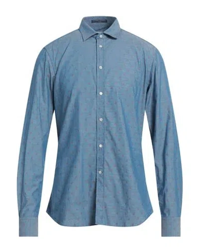 B.d.baggies B. D.baggies Man Shirt Azure Size Xxl Cotton In Blue