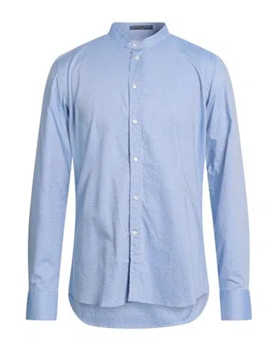 B.d.baggies B. D.baggies Man Shirt Azure Size Xl Cotton In Blue