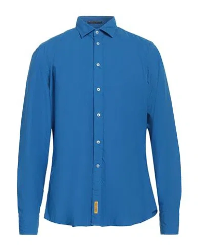 B.d.baggies B. D.baggies Man Shirt Azure Size Xl Cotton In Blue