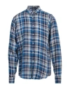 B.d.baggies B. D.baggies Man Shirt Azure Size Xl Linen In Blue