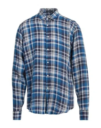 B.d.baggies B. D.baggies Man Shirt Azure Size Xl Linen In Blue