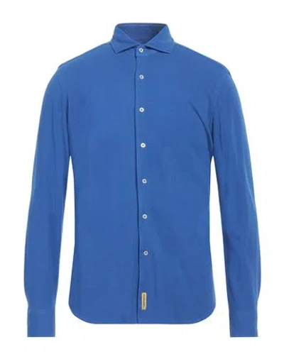 B.d.baggies B. D.baggies Man Shirt Azure Size Xxl Cotton In Blue