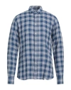 B.d.baggies B. D.baggies Man Shirt Blue Size 17 Cotton In Blue