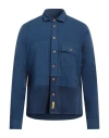 B.d.baggies B. D.baggies Man Shirt Blue Size Xl Cotton, Linen In Blue