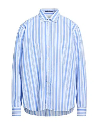 B.d.baggies B. D.baggies Man Shirt Blue Size Xxl Linen, Cotton