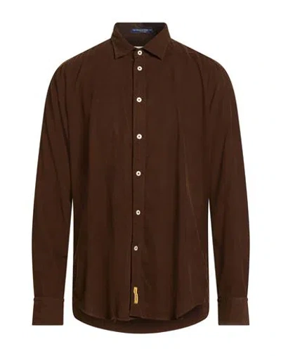 B.d.baggies B. D.baggies Man Shirt Chocolate Brown Size L Cotton