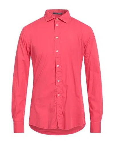 B.d.baggies B. D.baggies Man Shirt Coral Size L Cotton, Elastane In Pink
