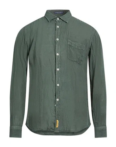 B.d.baggies B. D.baggies Man Shirt Dark Green Size S Linen