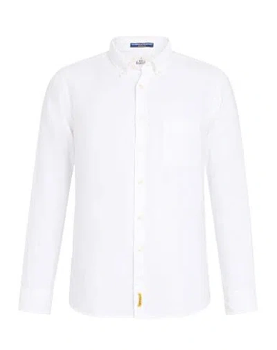 B.d.baggies B. D.baggies Man Shirt Green Size M Linen In White