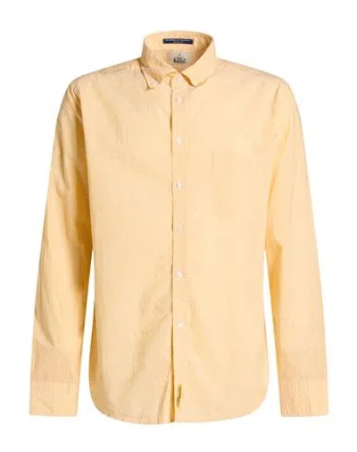 B.d.baggies B. D.baggies Man Shirt Mandarin Size S Cotton, Linen In Yellow