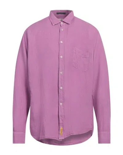 B.d.baggies B. D.baggies Man Shirt Mauve Size L Linen In Purple