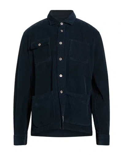 B.d.baggies B. D.baggies Man Shirt Midnight Blue Size Xl Cotton