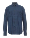 B.d.baggies B. D.baggies Man Shirt Midnight Blue Size Xl Cotton In Blue