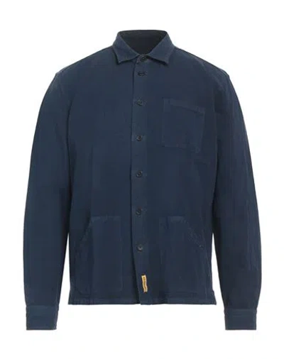 B.d.baggies B. D.baggies Man Shirt Midnight Blue Size M Cotton, Linen