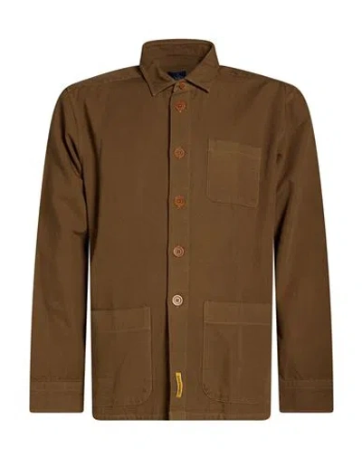 B.d.baggies B. D.baggies Man Shirt Military Green Size S Cotton In Brown