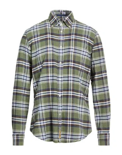 B.d.baggies B. D.baggies Man Shirt Military Green Size Xl Cotton In Multi