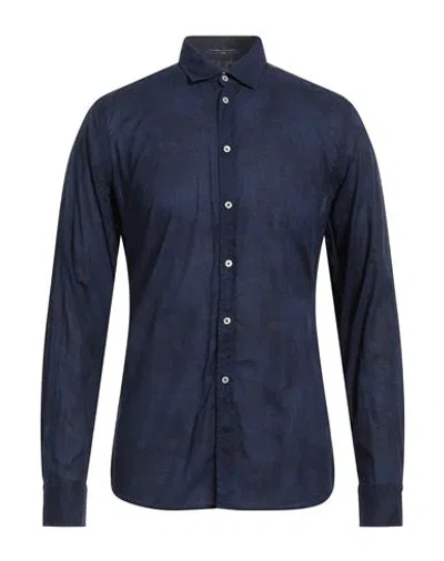 B.d.baggies B. D.baggies Man Shirt Navy Blue Size 17 Cotton