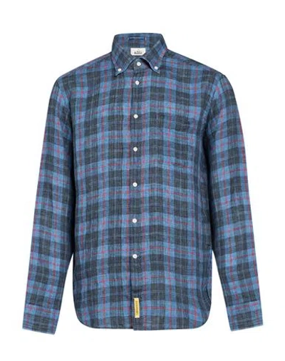 B.d.baggies B. D.baggies Man Shirt Navy Size S Linen In Blue
