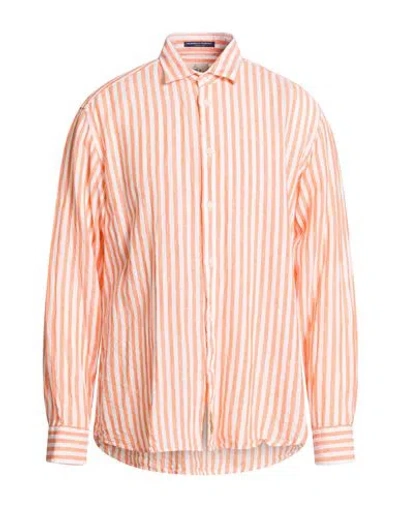 B.d.baggies B. D.baggies Man Shirt Orange Size Xl Linen In Multi