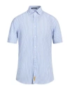 B.d.baggies B. D.baggies Man Shirt Sky Blue Size S Cotton In Blue