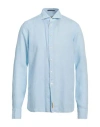 B.d.baggies B. D.baggies Man Shirt Sky Blue Size Xxl Linen In Blue