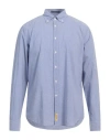 B.d.baggies B. D.baggies Man Shirt Slate Blue Size Xl Cotton, Linen In Blue