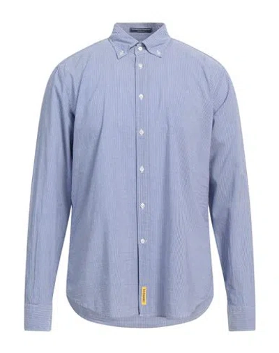 B.d.baggies B. D.baggies Man Shirt Slate Blue Size Xl Cotton, Linen