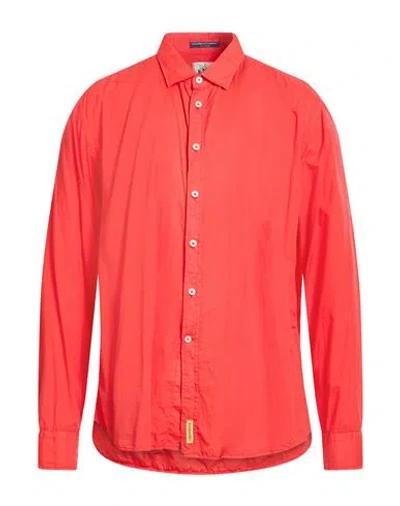 B.d.baggies B. D.baggies Man Shirt Tomato Red Size Xl Cotton