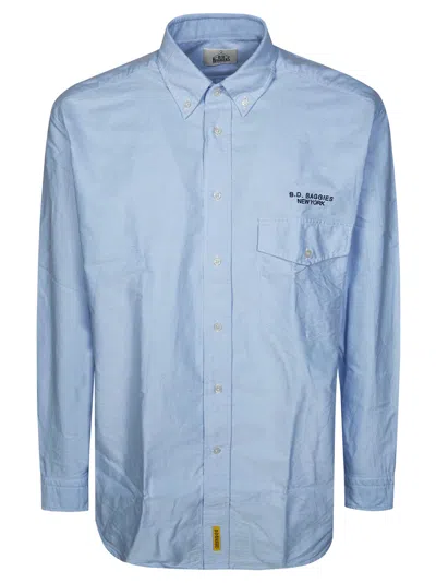B.d.baggies Bdbaggies Men's Logo Button-up Shirt In Blue