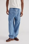 Bdg Pleated Denim Trouser Pant In Vintage Denim Light, Men's At Urban Outfitters