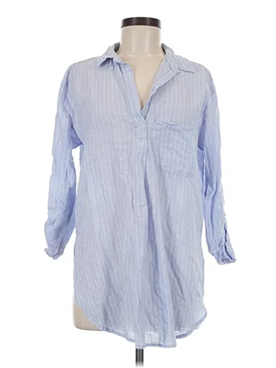 Pre-owned Bdg 3/4 Sleeve Button Down Shirt In Blue