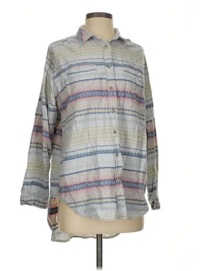 Pre-owned Bdg 3/4 Sleeve Button Down Shirt In Gray